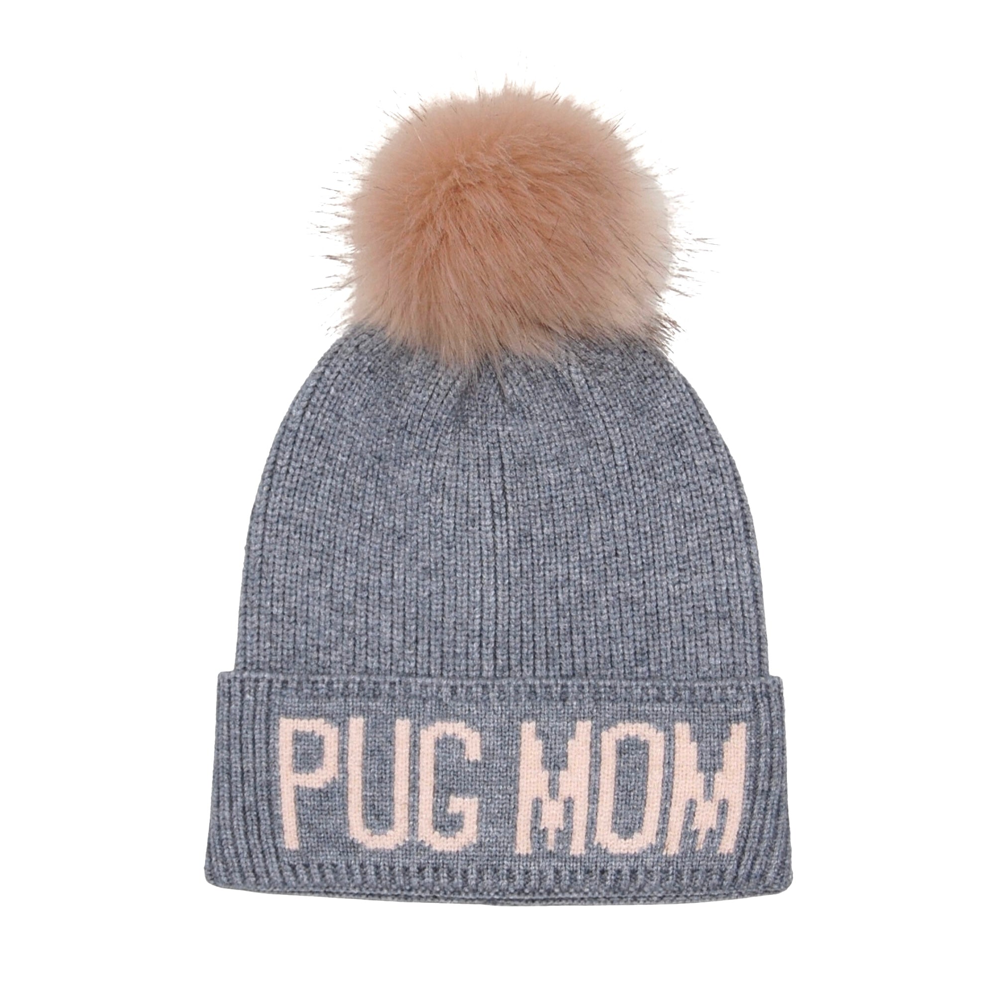 Pug Mom Pompom Beanie – The Hat Bazaar display picture 1