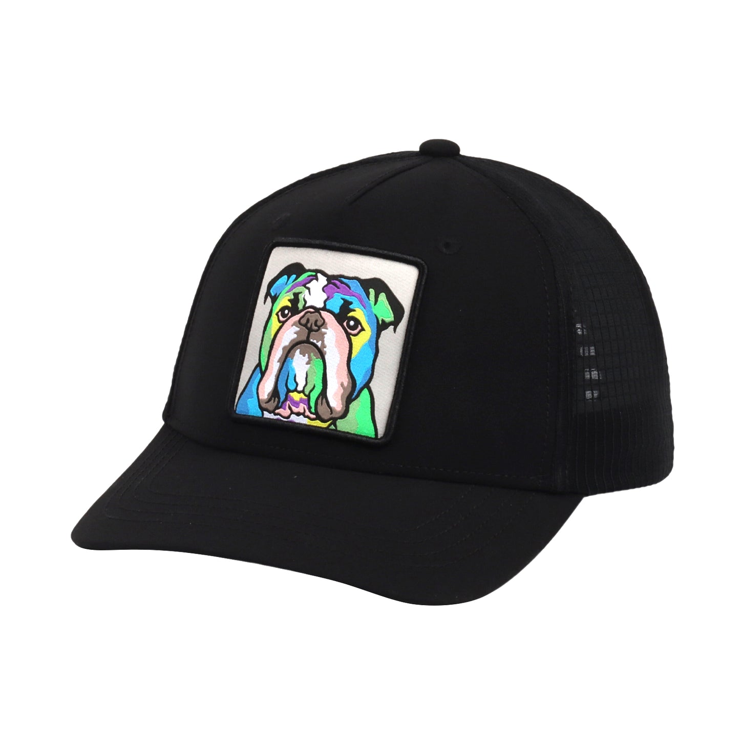 PERFORMANCE TRUCKER HAT FOR ENGLISH BULLDOG LOVERS FOR MEN & WOMEN PATCH FRONT MESH BACK ADJUSTABLE FIT