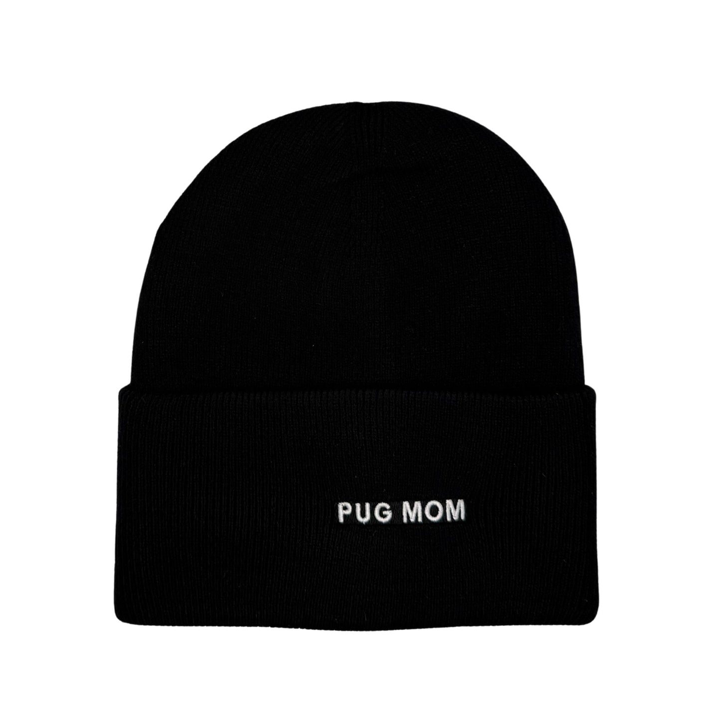 Pug Mom Cozy Knit Beanie for Pug Lovers