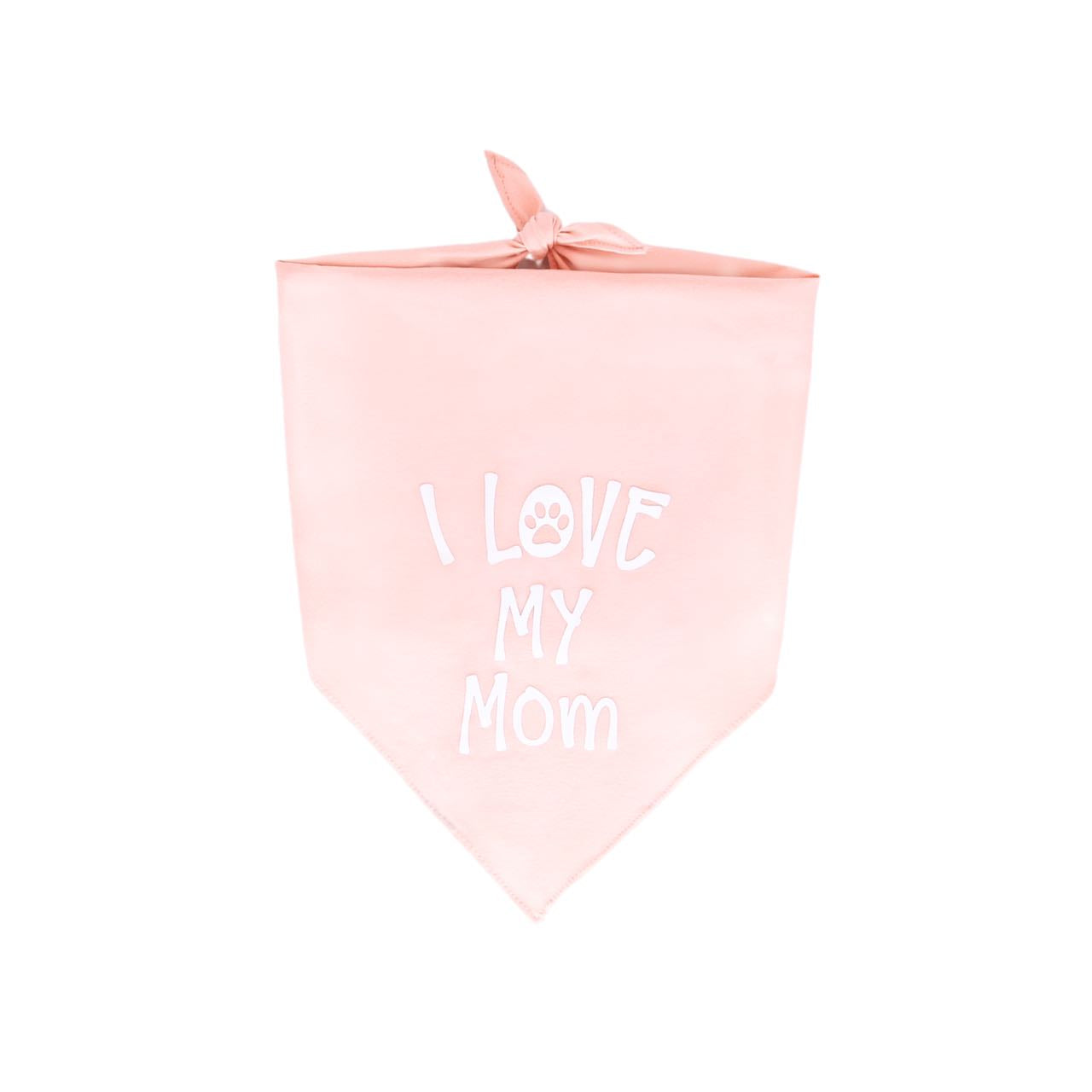 Dog Mom Gray Pink Beanie and "I Love My Mom" Bandana Set