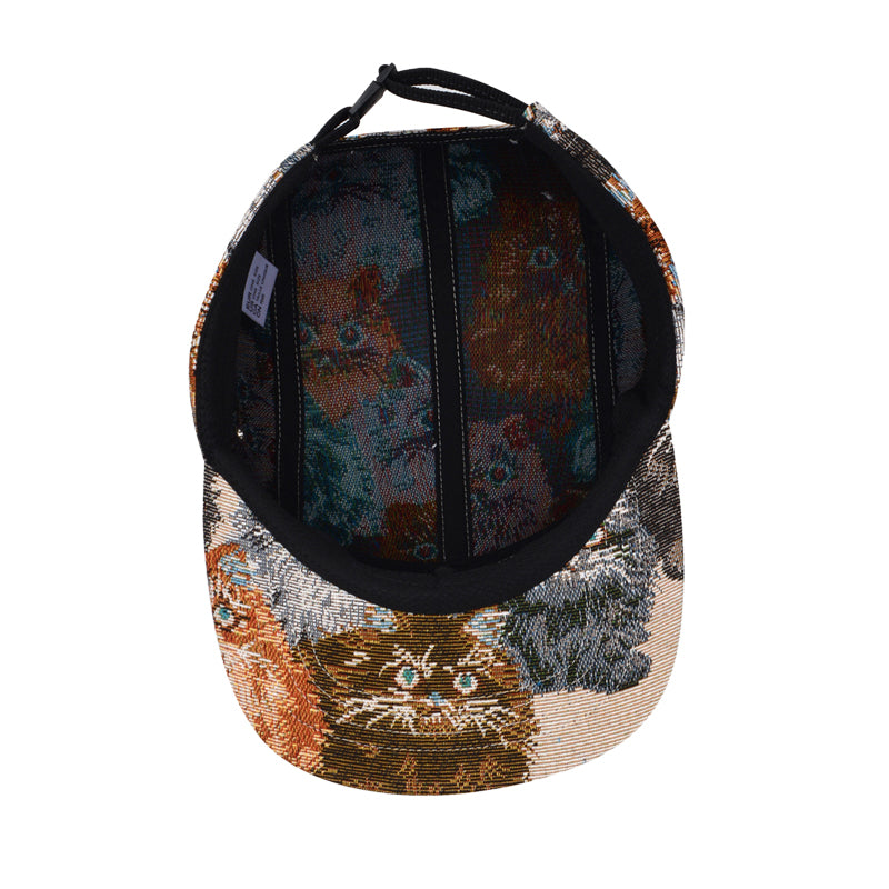 Hatphile Upside Down Cat Jacquard 5 Panel Hat