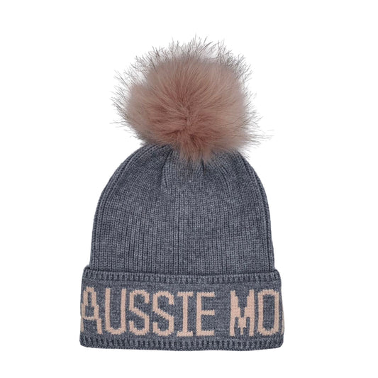 Aussie Mom Pompom Beanie