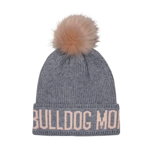 Bulldog Mom Pompom Beanie