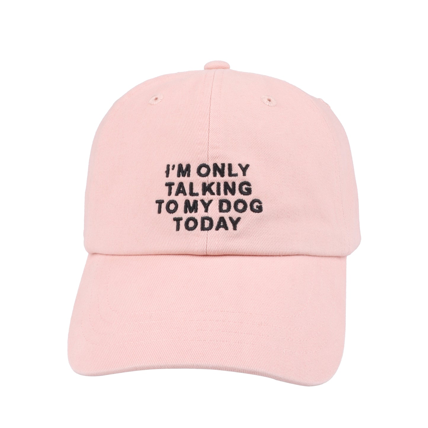I’m Only Talking to My Dog Today Baseball Cap – Adjustable Cotton Hat for Dog Lovers – Black or Pink