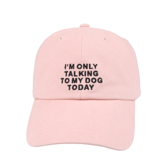 I’m Only Talking to My Dog Today Baseball Cap – Adjustable Cotton Hat for Dog Lovers – Black or Pink