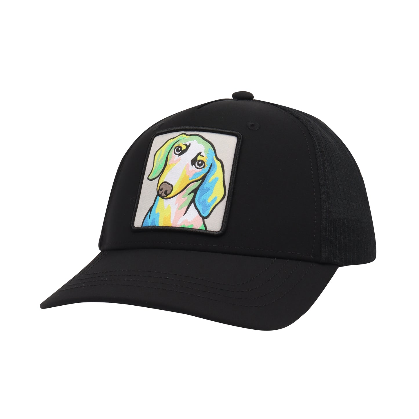 PERFORMANCE TRUCKER HAT FOR DACHSHUND DOXIE LOVERS FOR MEN & WOMEN PATCH FRONT MESH BACK ADJUSTABLE FIT