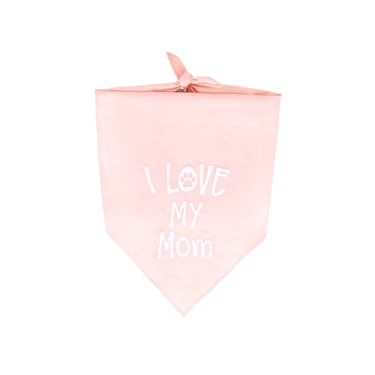 Frenchie Mom Gray Pink Beanie and "I Love My Mom" Bandana Set