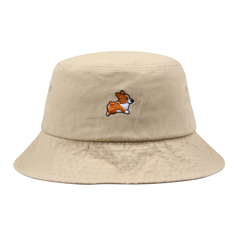 Embroidered Corgi Bucket Hat